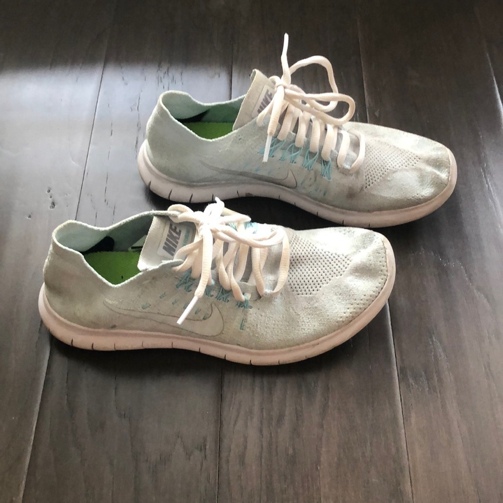 Nike Free Rn Flyknit shoes in ice blue